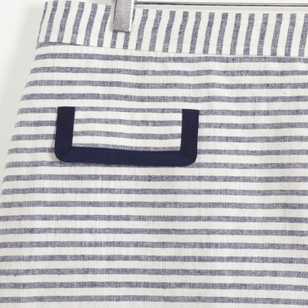 Brooks Brothers linen cotton blend striped mini skirt nautical resort vacation - Picture 4 of 8